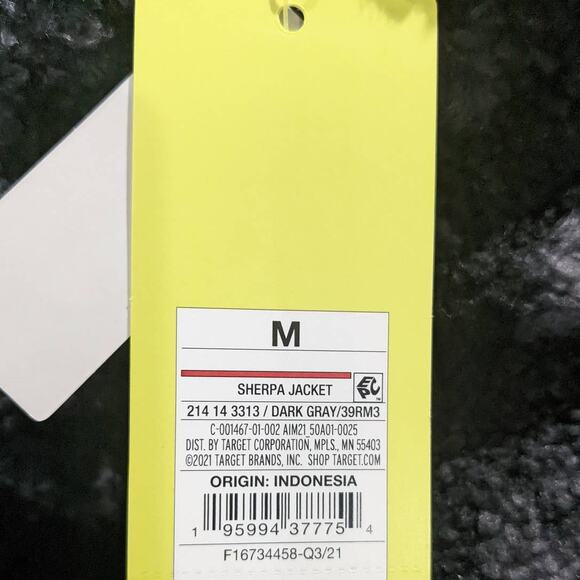 All in Motion Animal Print Sherpa Jacket Dark‎ Gray M Relaxed Zipper Leopard New - Picture 4 of 8